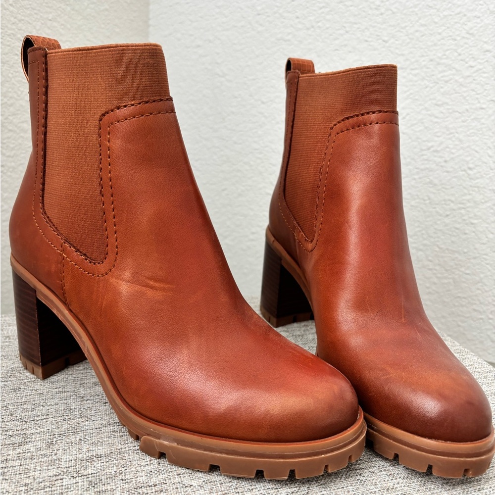 Vince Camuto Tan Leather Ankle Booties